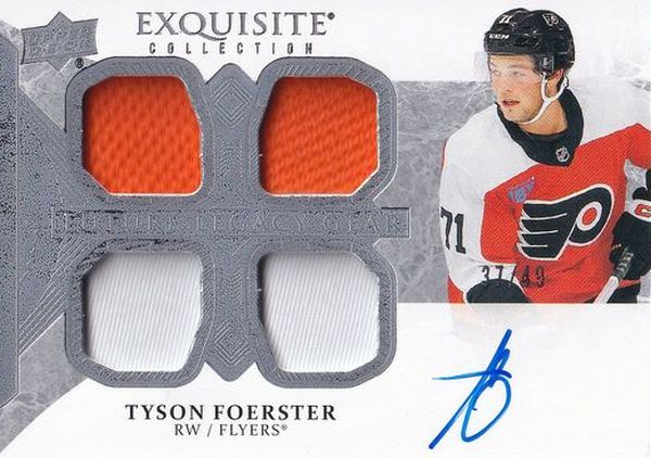 AUTO RC jersey patch karta TYSON FOERSTER 23-24 UD Ice Exquisite Future Legacy Gear /49